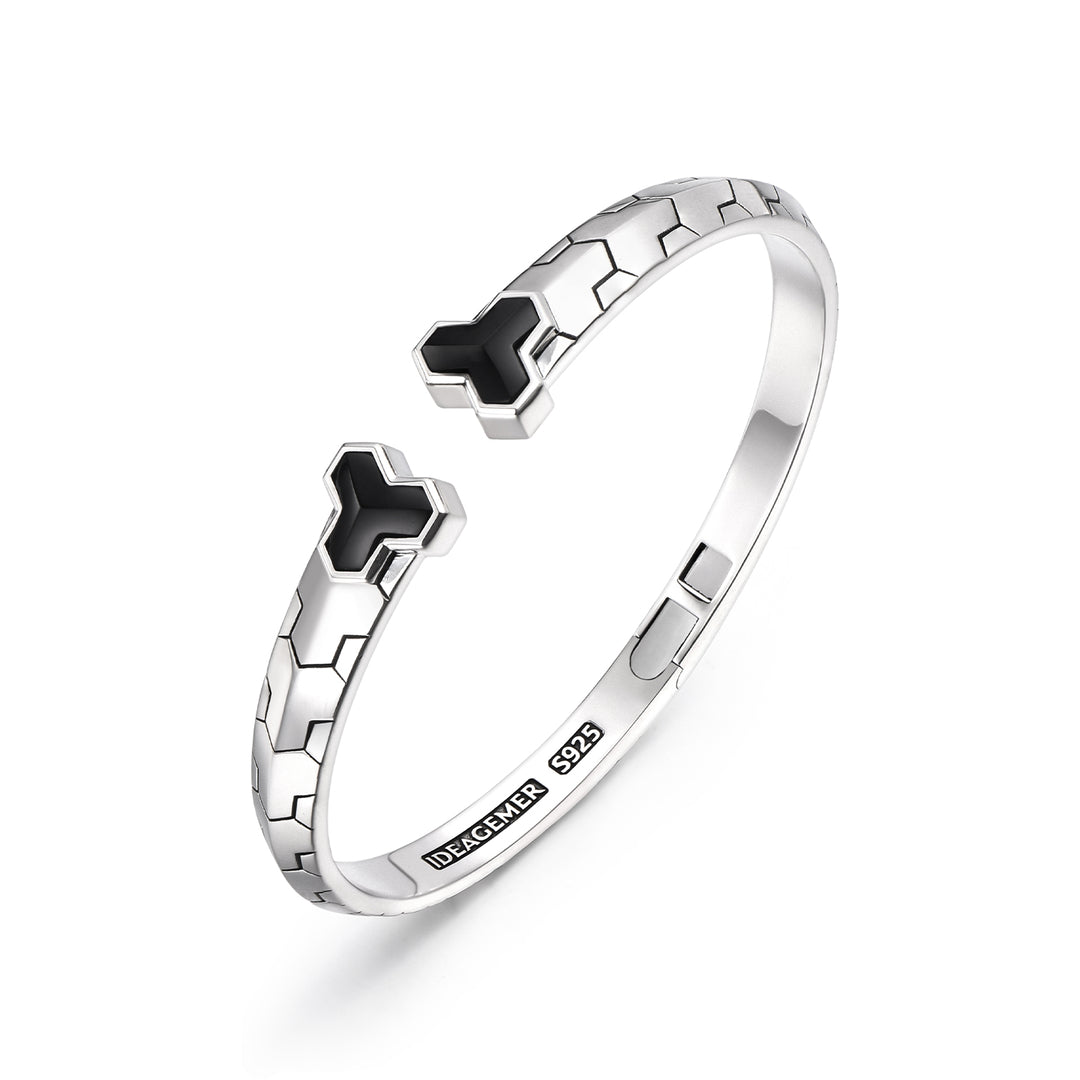 Versatile Black Onyx Bangle Bracelet
