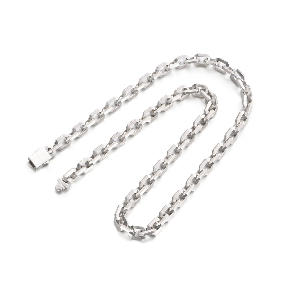 Solid Faceted Link Chain