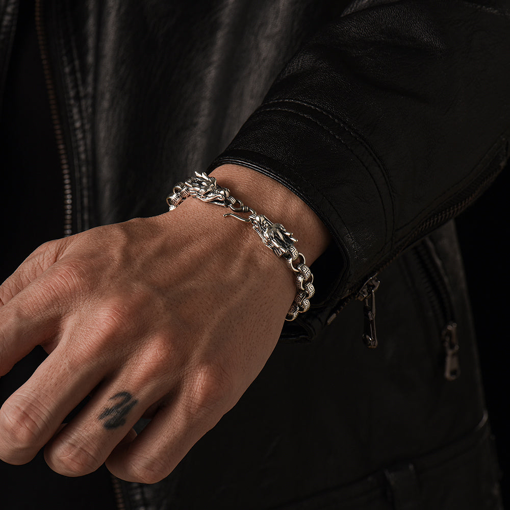 Vintage Dragon Hoop Chain Bracelet