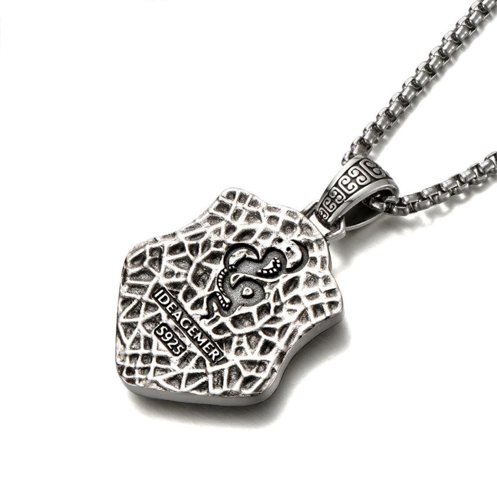 Vintage Spirit Snake Shield Pendant