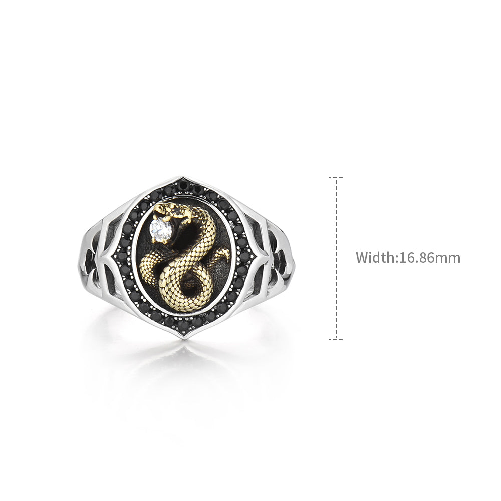 Black Gold Python Signet Ring