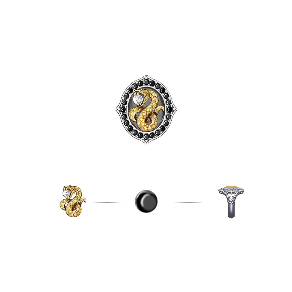 Black Gold Python Signet Ring