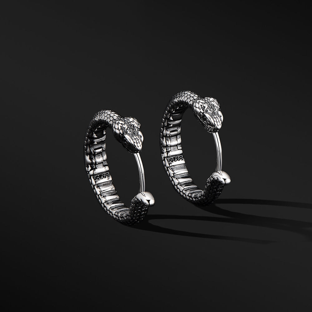 Vintage Python Hoop Earrings