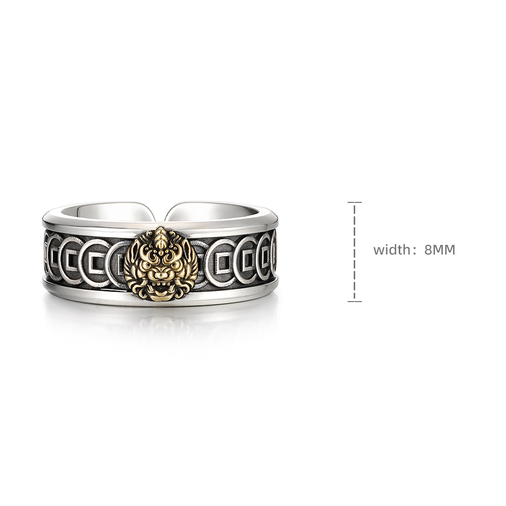 Brave Troops Beast Coin Ring Band