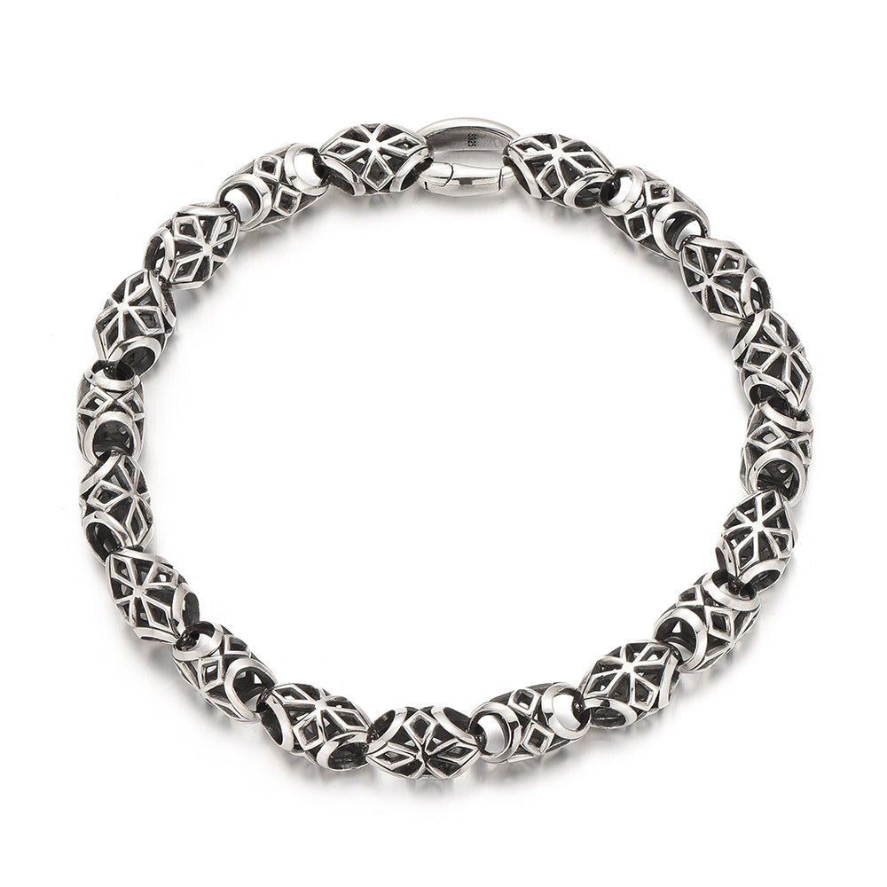 Vintage Hollow Cross Beads Bracelet
