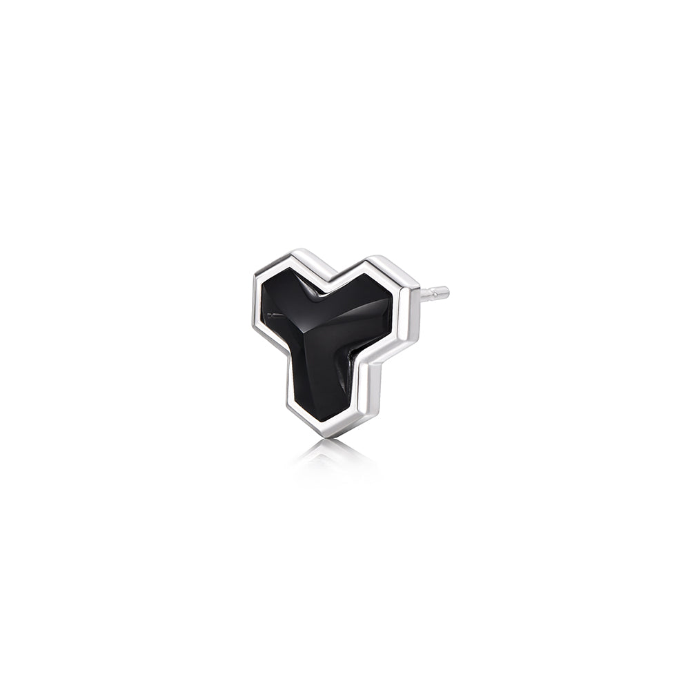 Versatile Black Onyx Armor Stud Earrings