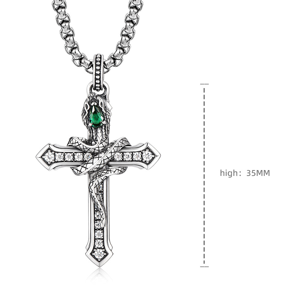 Spirit Snake Cross Pendant