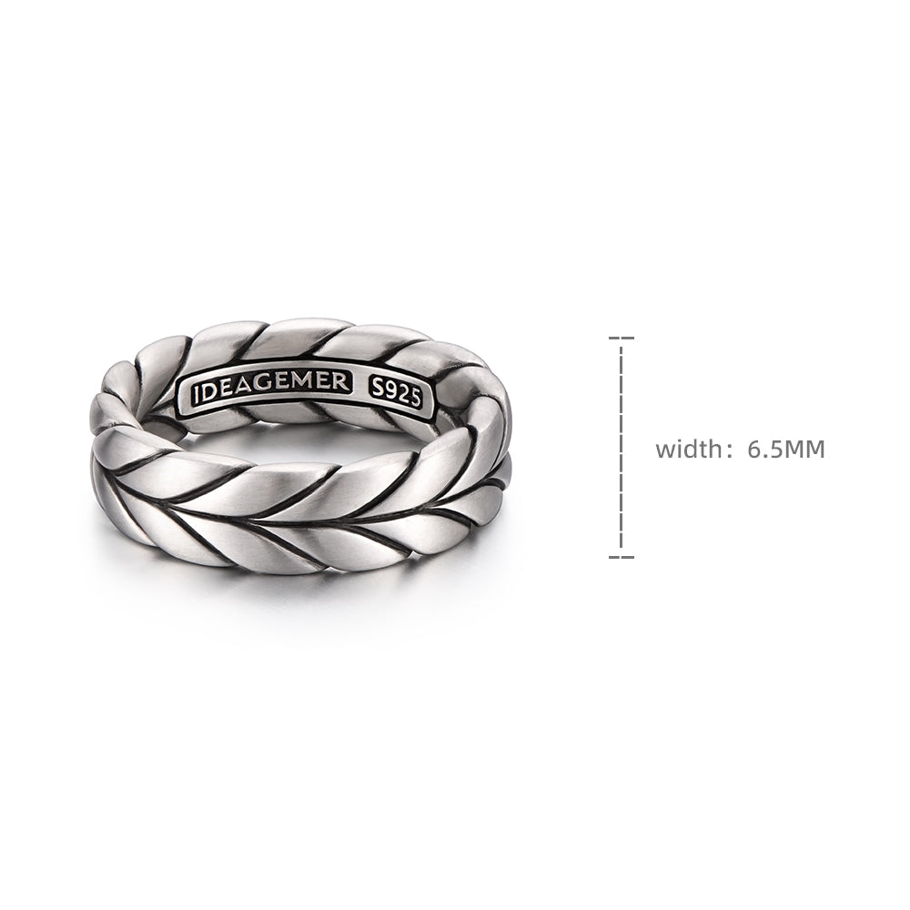 Sterling Silver Wheat Ear Ring Band