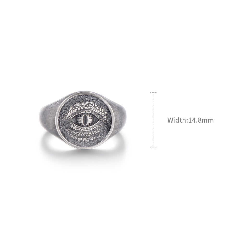 Vintage Devil's Eye Silver Signet Ring