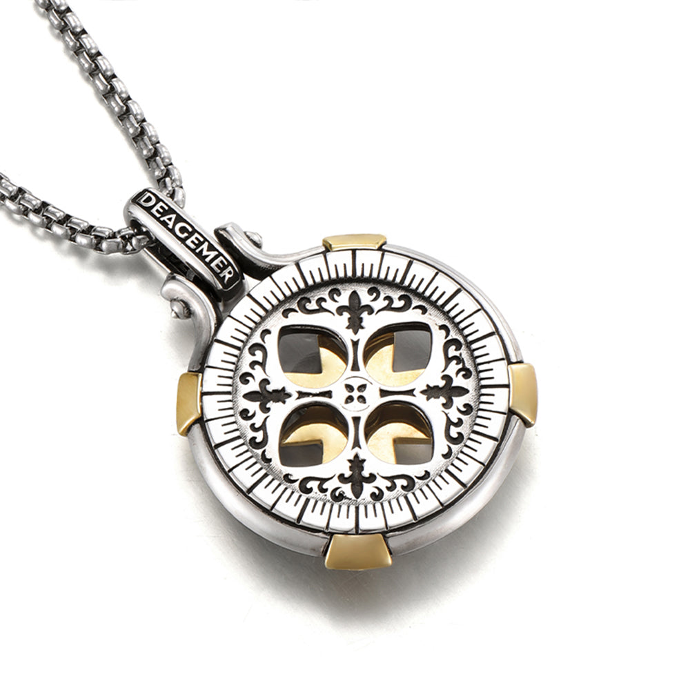 Double-Sided Spinning Compass Pendant