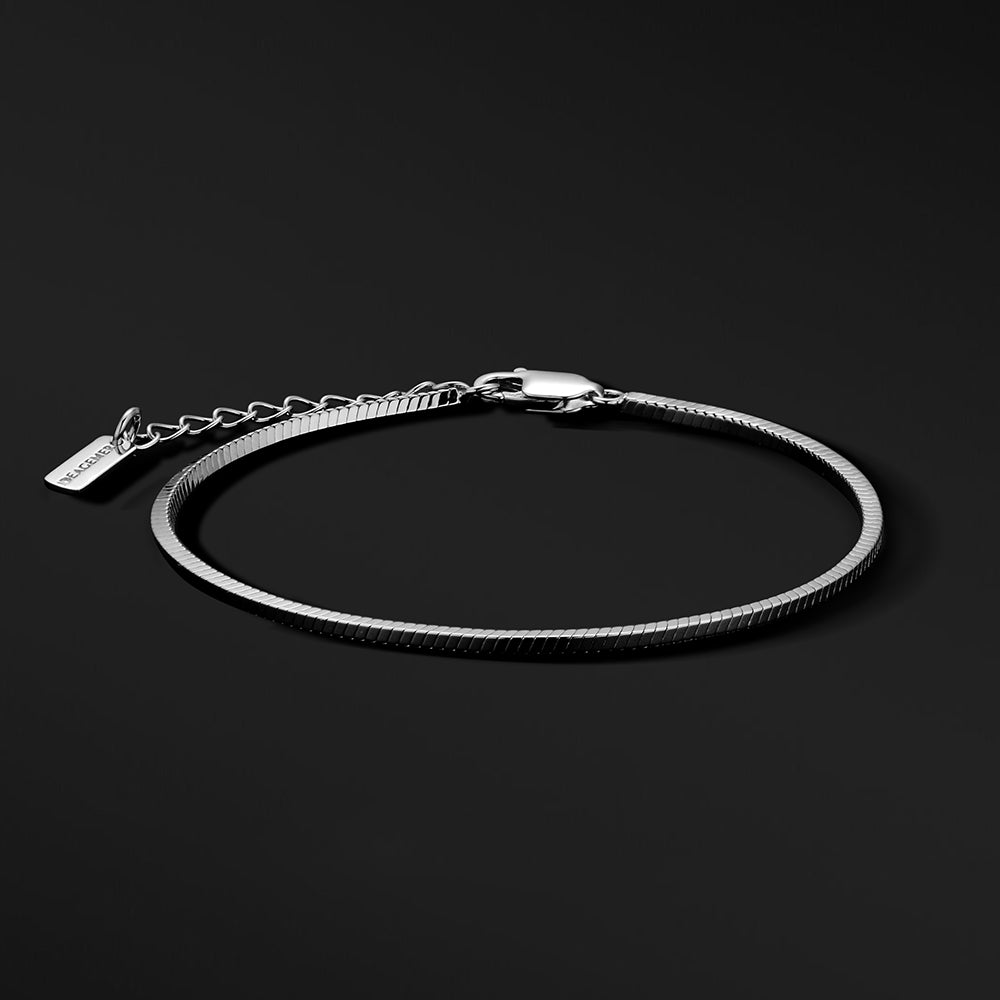 1.5 mm Sterling Silver Snake Bone Chain Bracelet