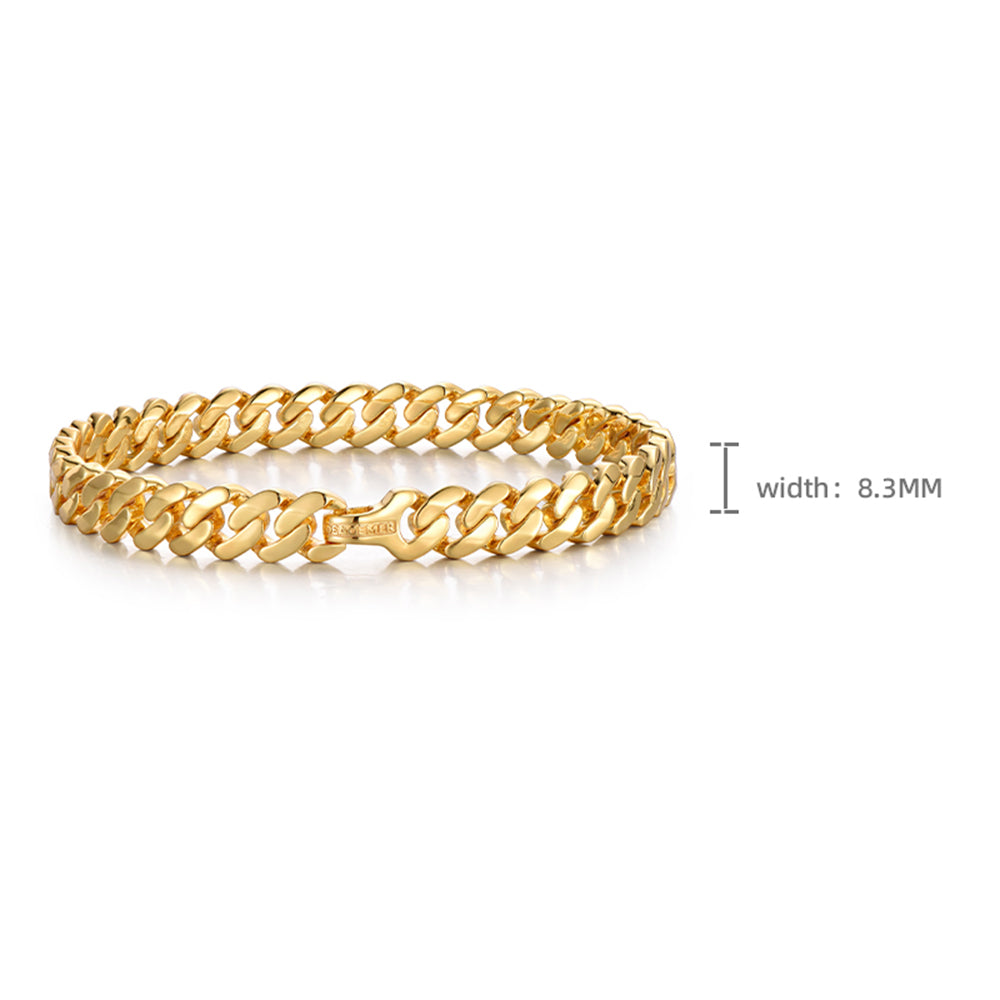 8 mm Curb Cuban Chain Bracelet