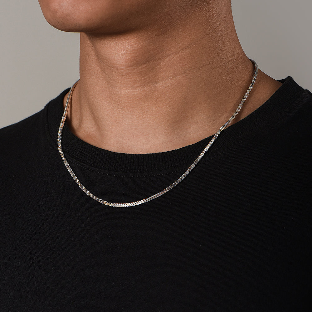2.5mm Sterling Silver Snake Bone Chain