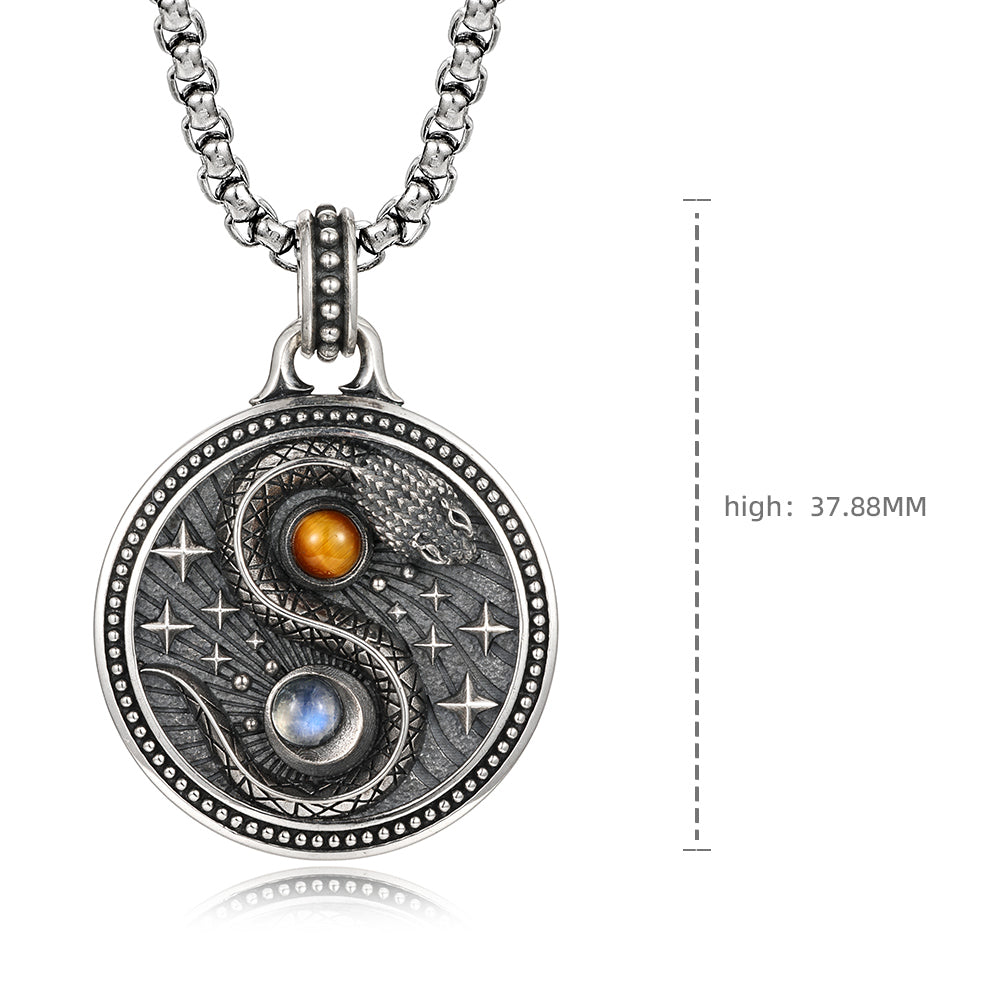 Vintage Yin Yang Snake Pendant