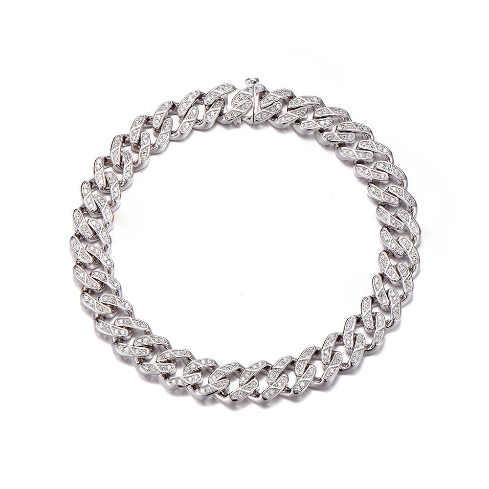 8mm Iced Out Cuban Link Bracelet