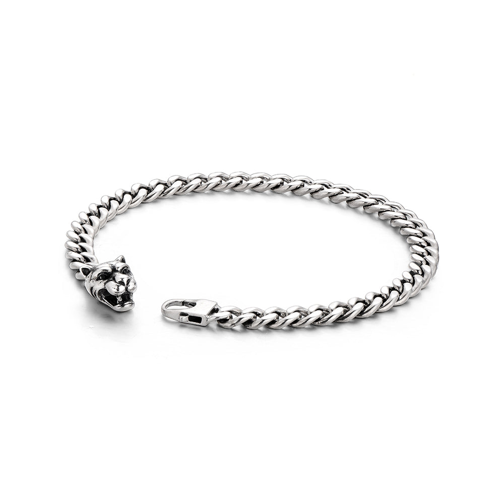 Vintage Panther Head Cuban Link Bracelet