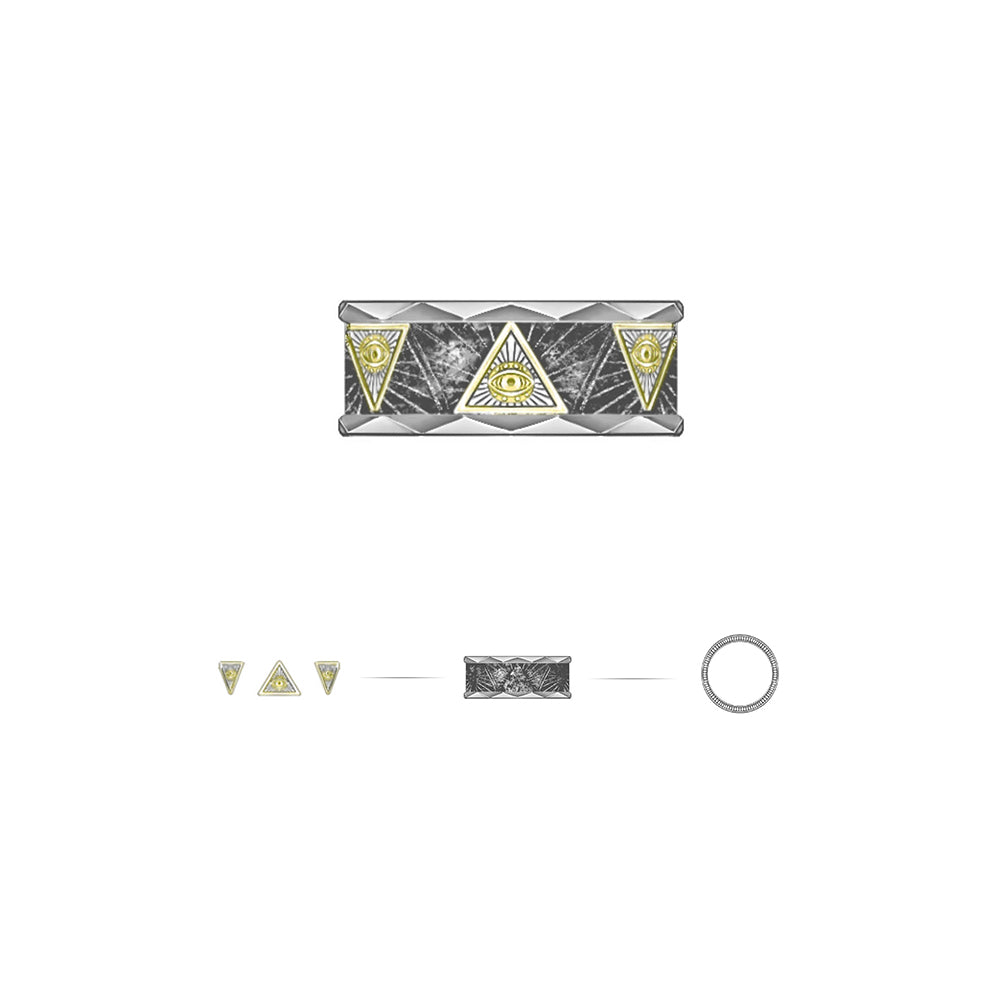 Vintage All Seeing Eye Ring Band