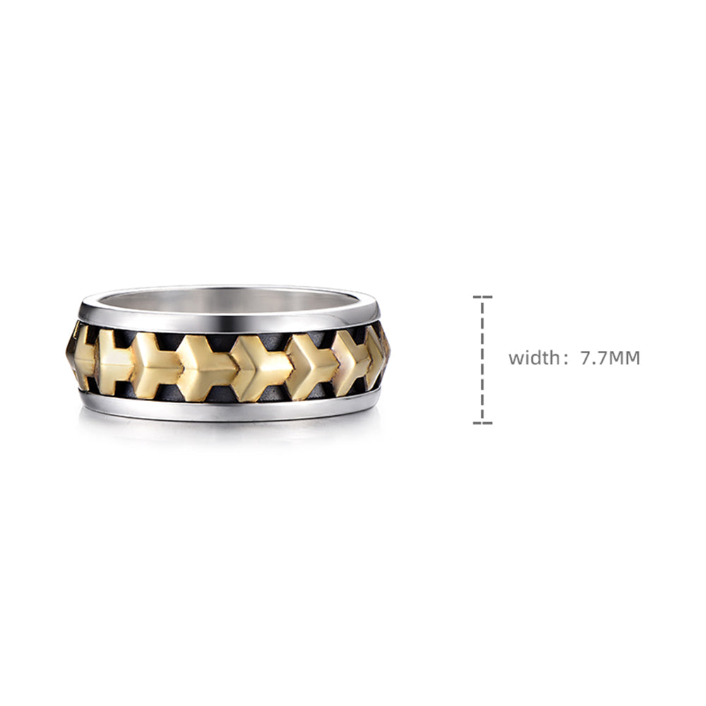 Black Gold Armor Ring Band