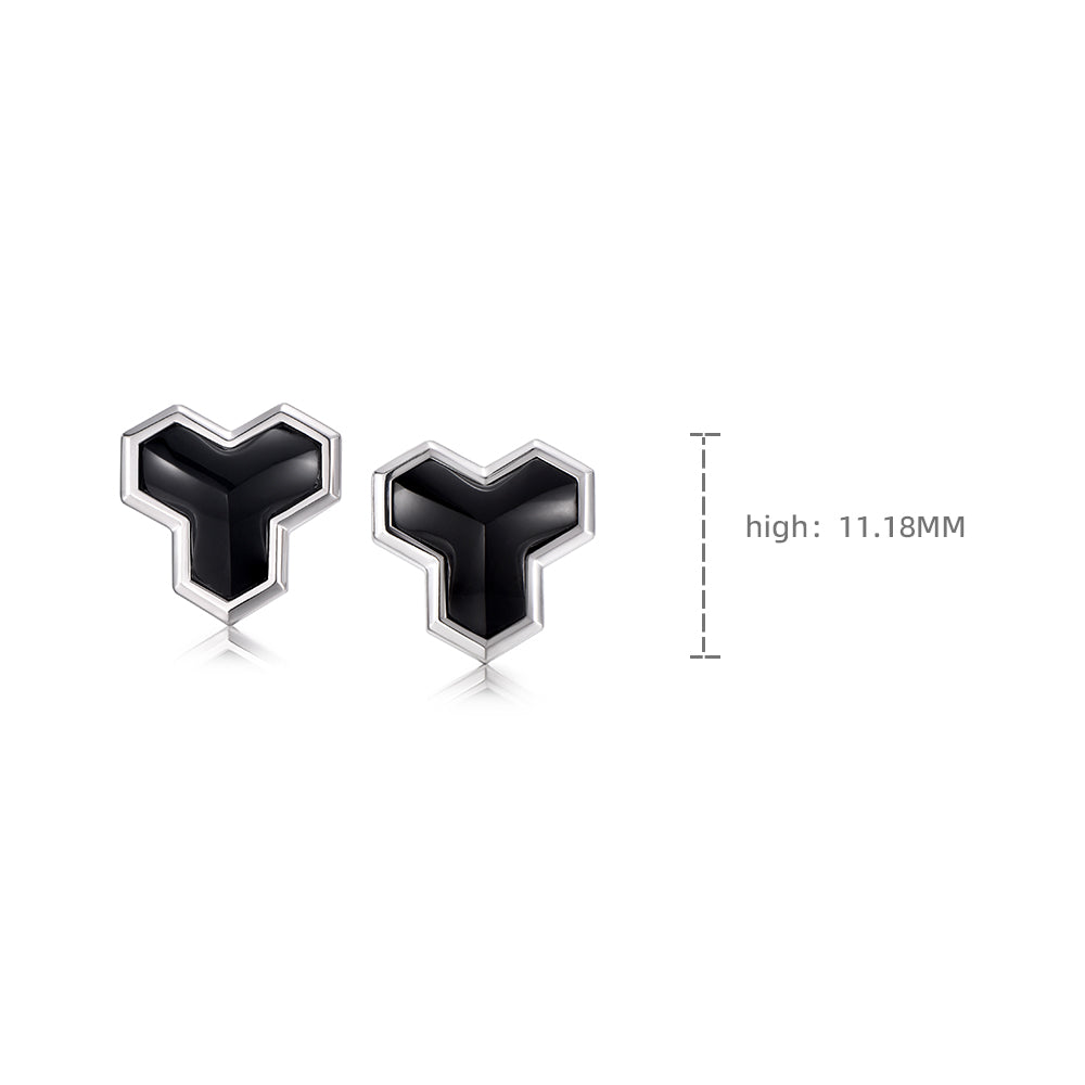Versatile Black Onyx Armor Stud Earrings