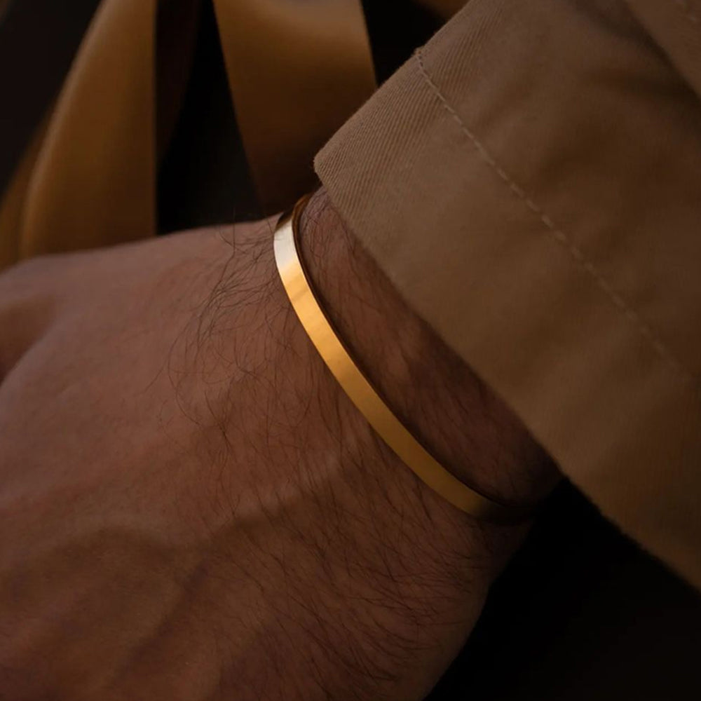 Solid Icon Cuff Bangle Bracelet