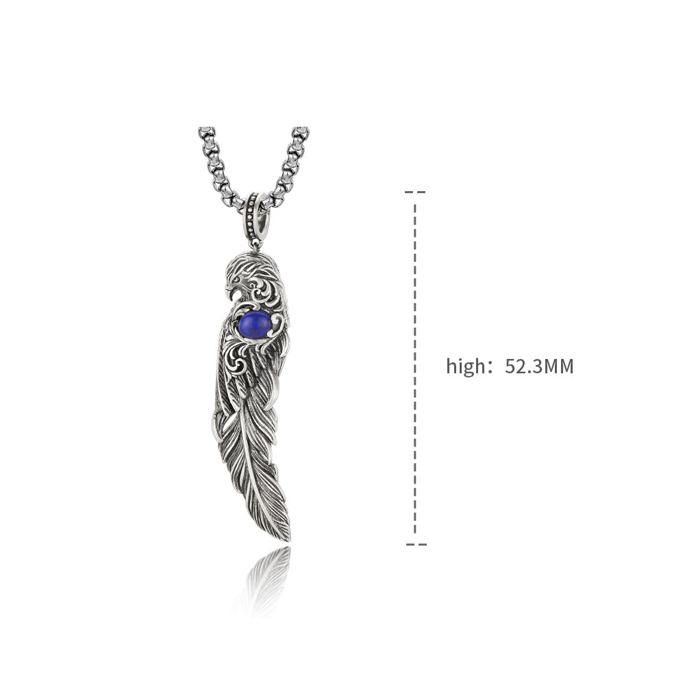 Vintage Wing of Eagle Lapis Lazuli Pendant