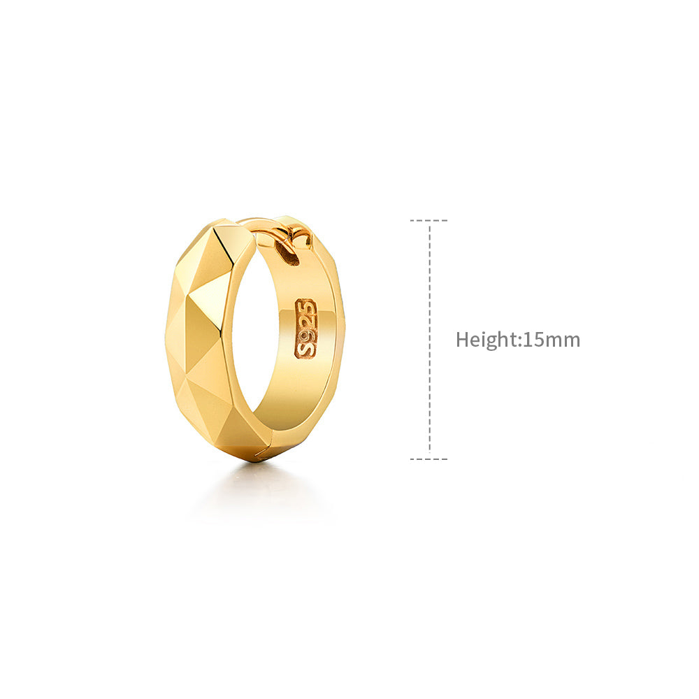 Multi Faceted Hoop Earrings