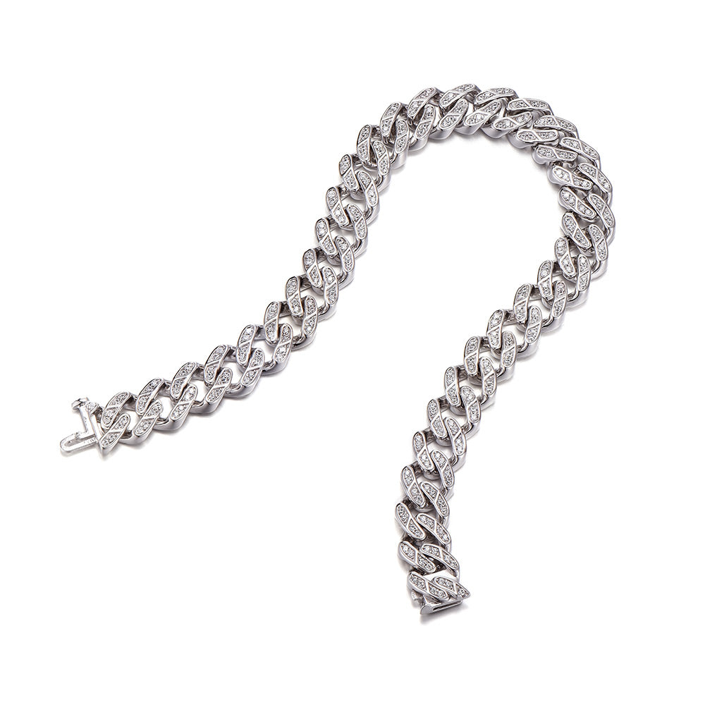 8mm Iced Out Cuban Link Bracelet