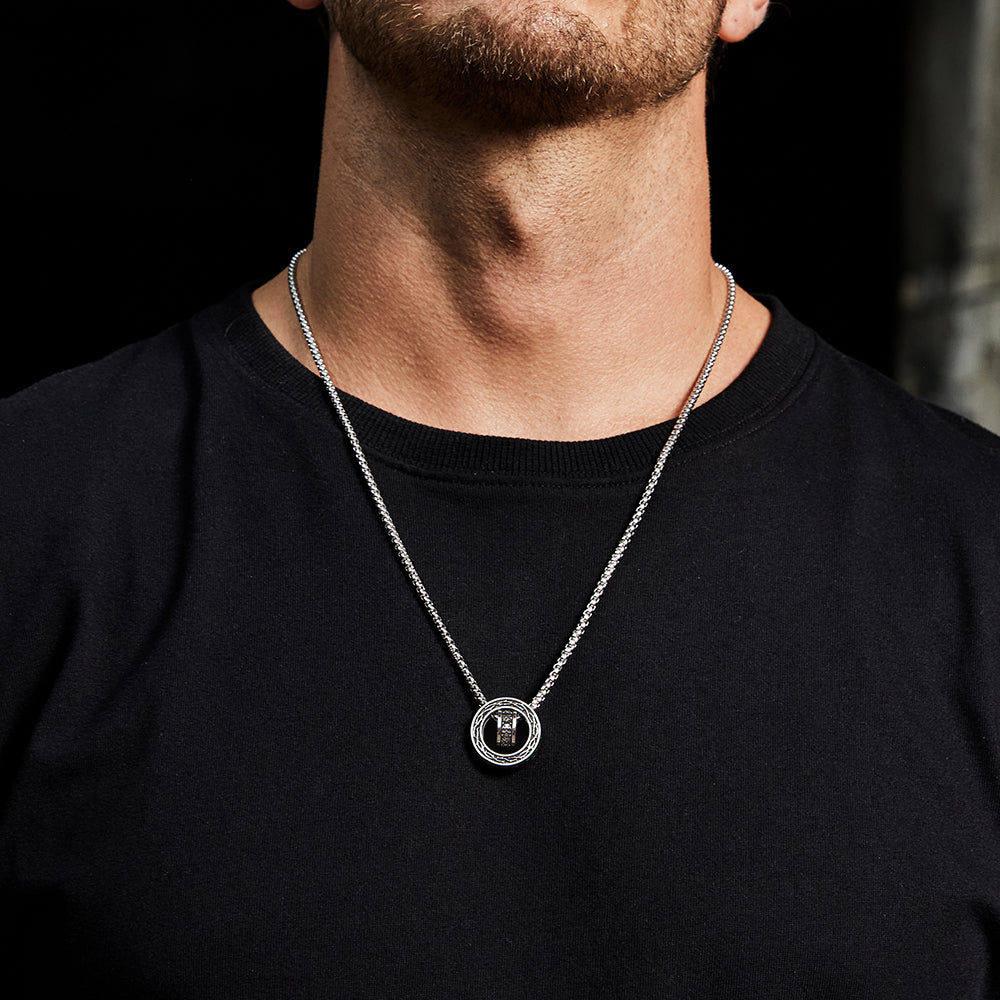 Thorn & Skulls Halo Ring Necklace