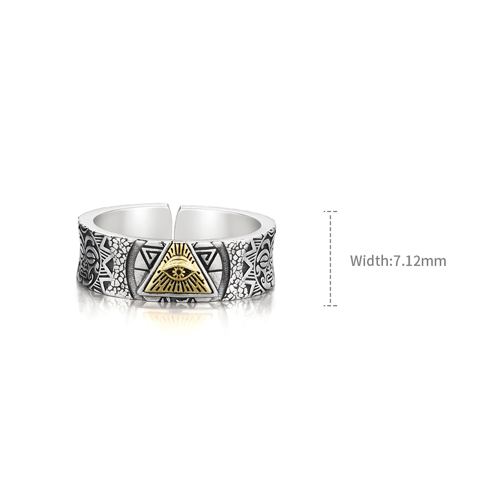 Vintage All Seeing Eye Totem Ring Band