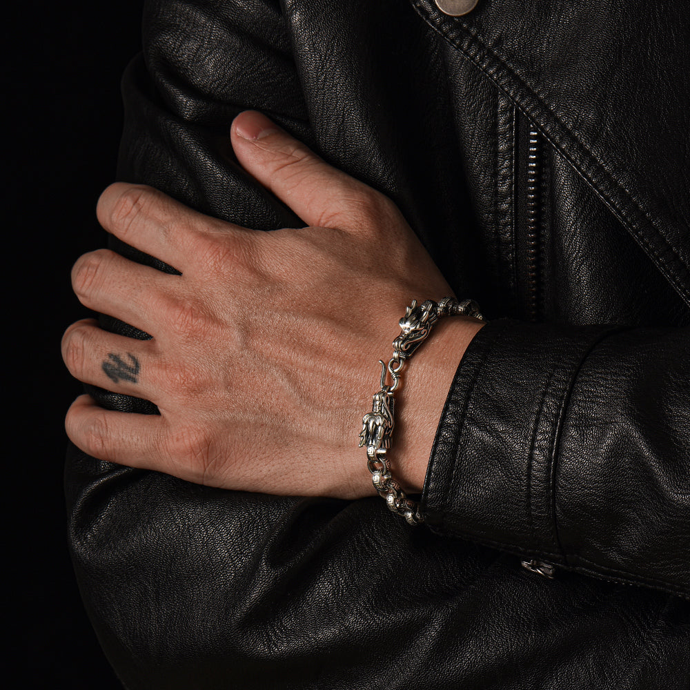 Vintage Dragon Hoop Chain Bracelet