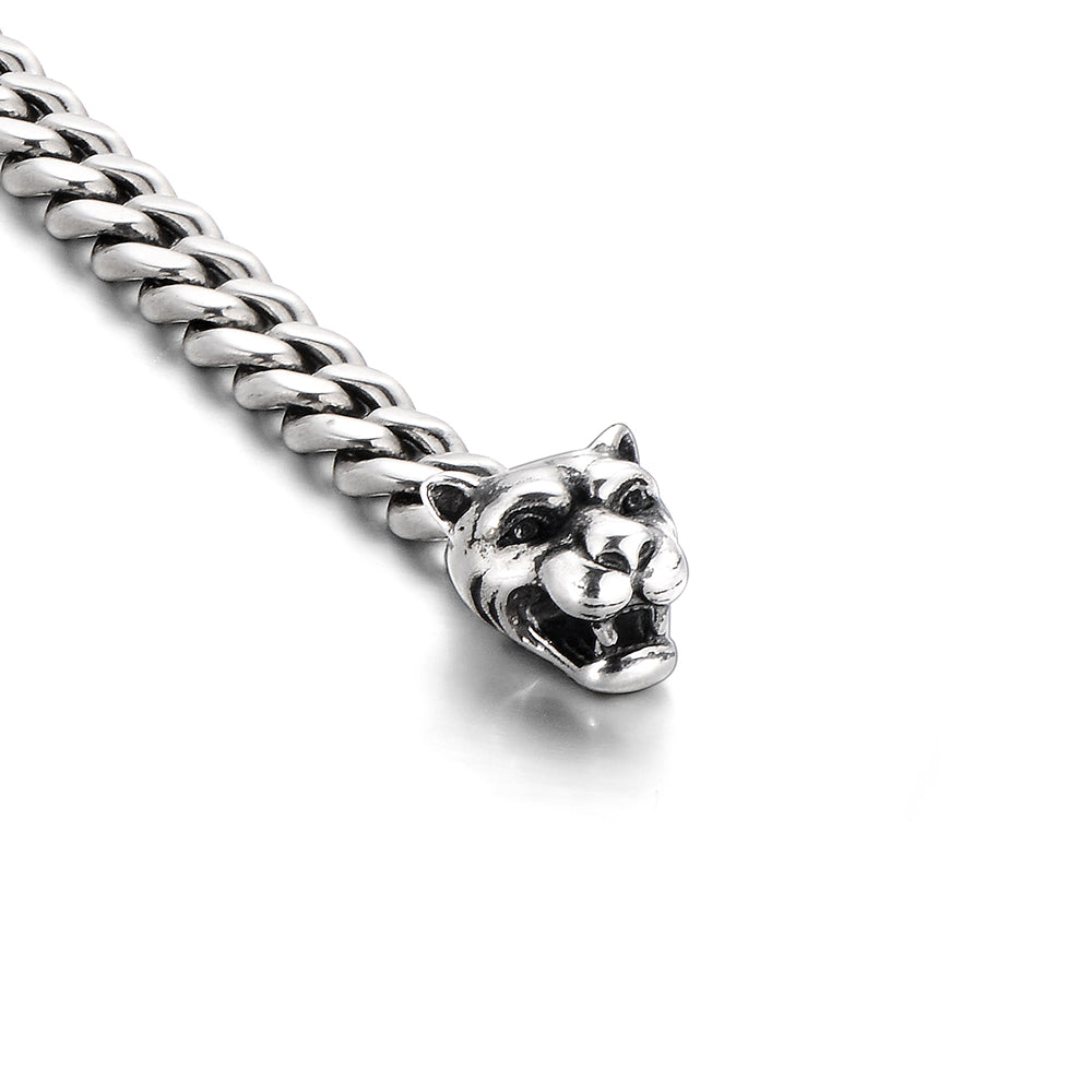Vintage Panther Head Cuban Link Bracelet