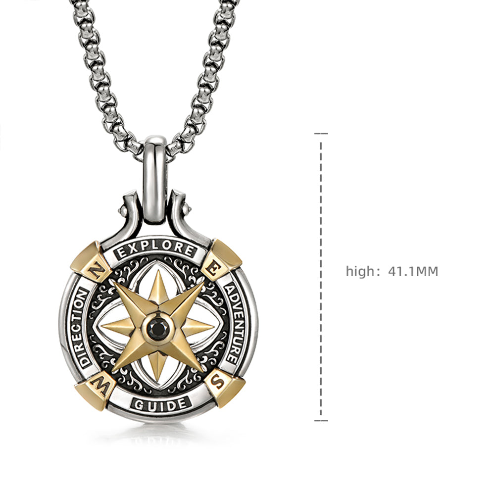 Double-Sided Spinning Compass Pendant