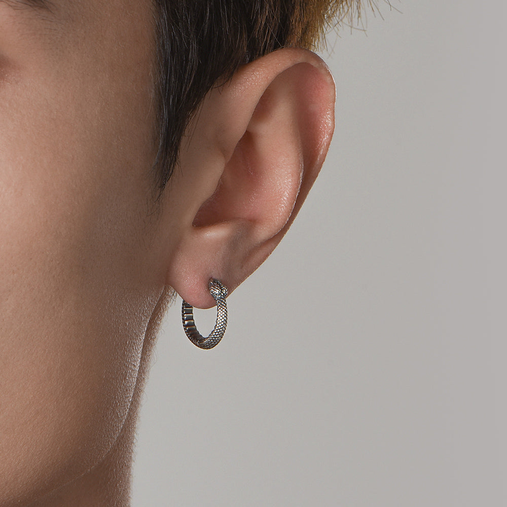 Vintage Python Hoop Earrings