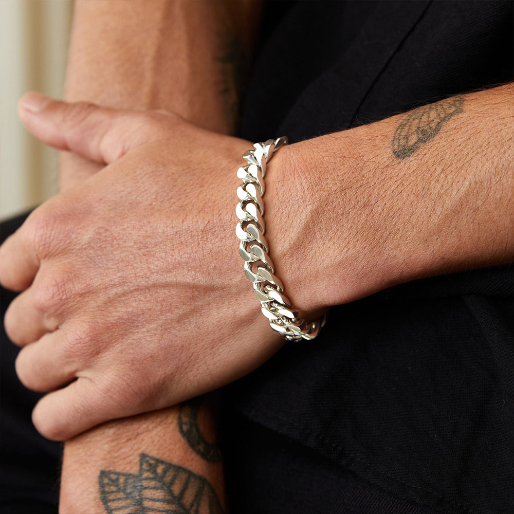 10 mm Sterling Silver Classic Cuban Link Bracelet