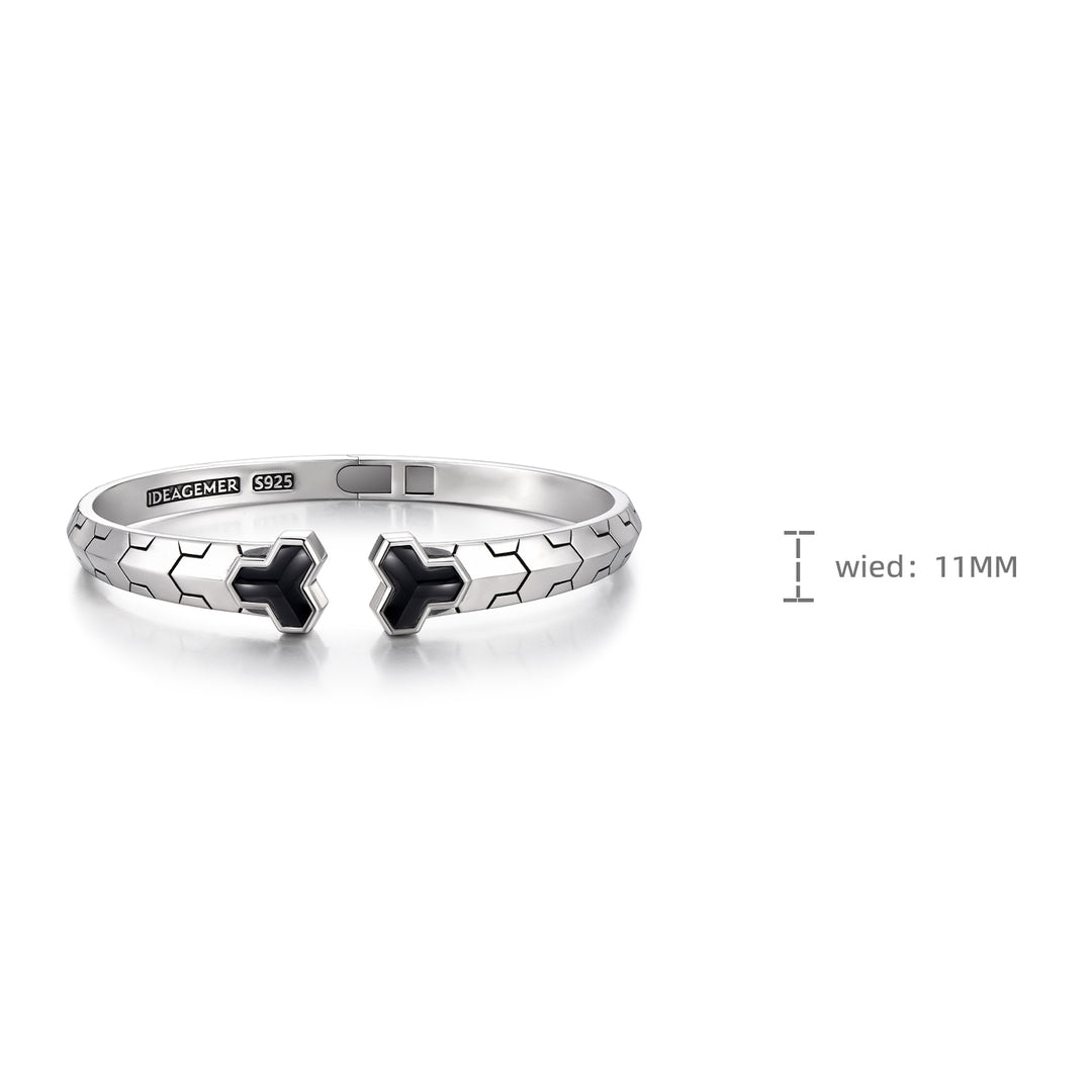 Versatile Black Onyx Bangle Bracelet