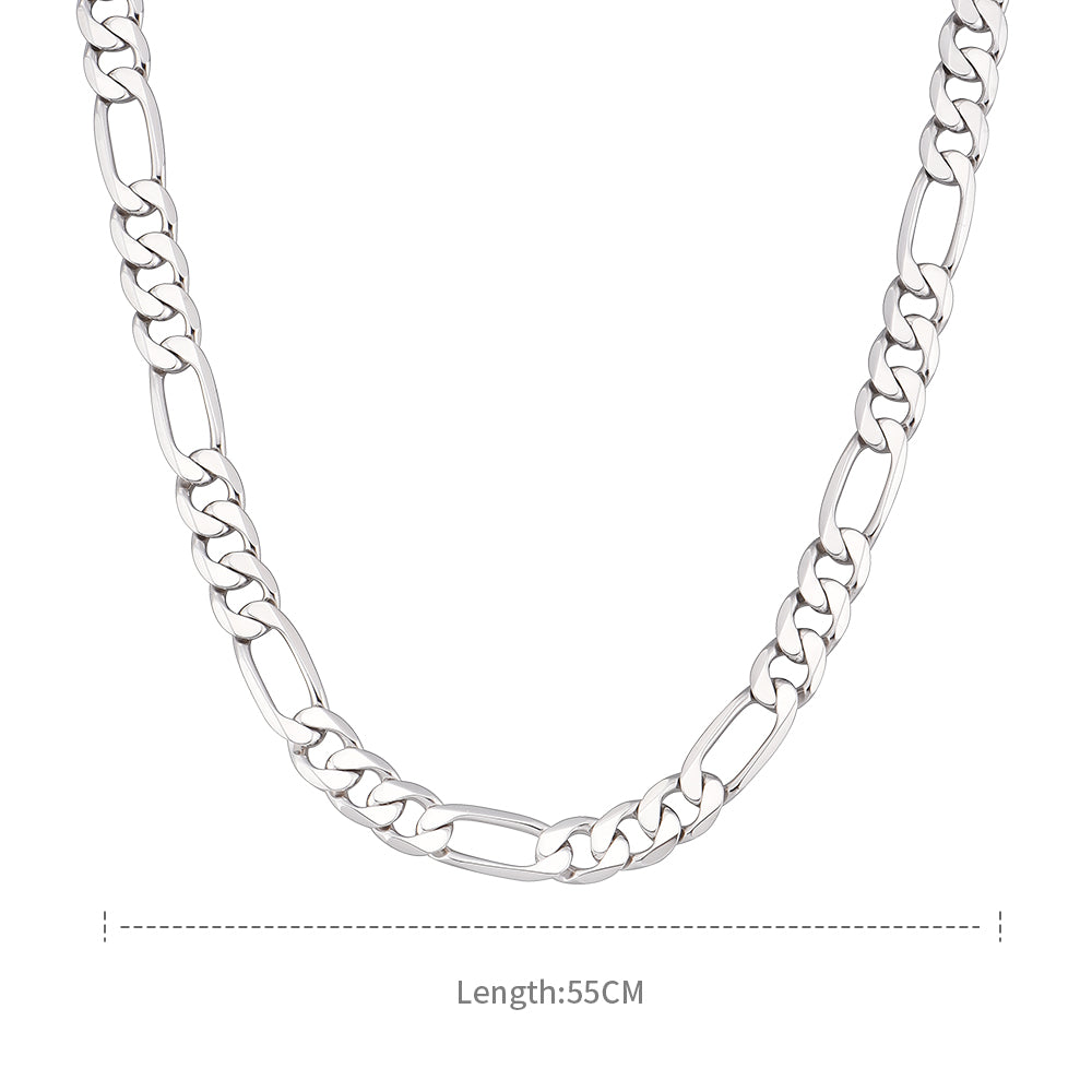 7.5mm Sterling Silver Figaro Chain