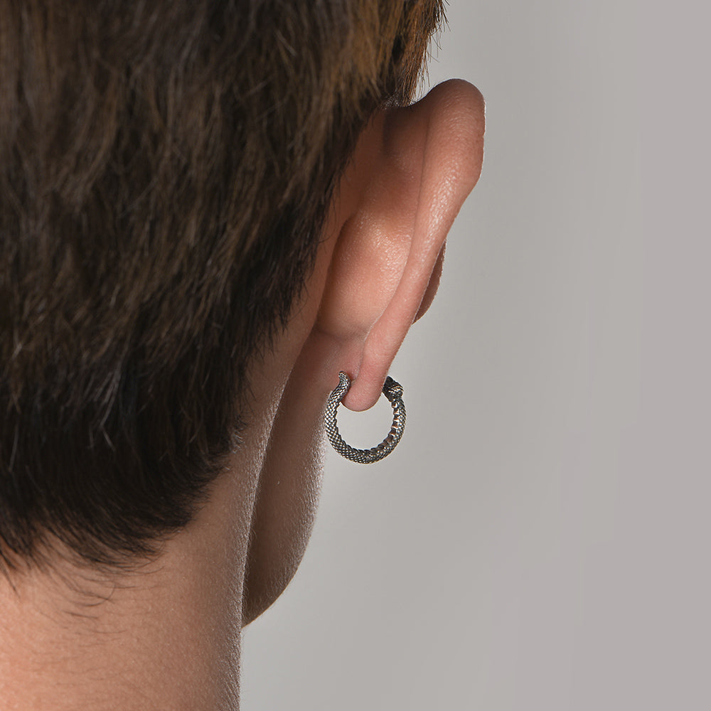 Vintage Python Hoop Earrings