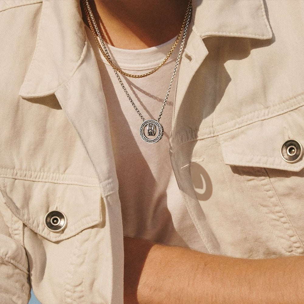 Thorn & Skulls Halo Ring Necklace