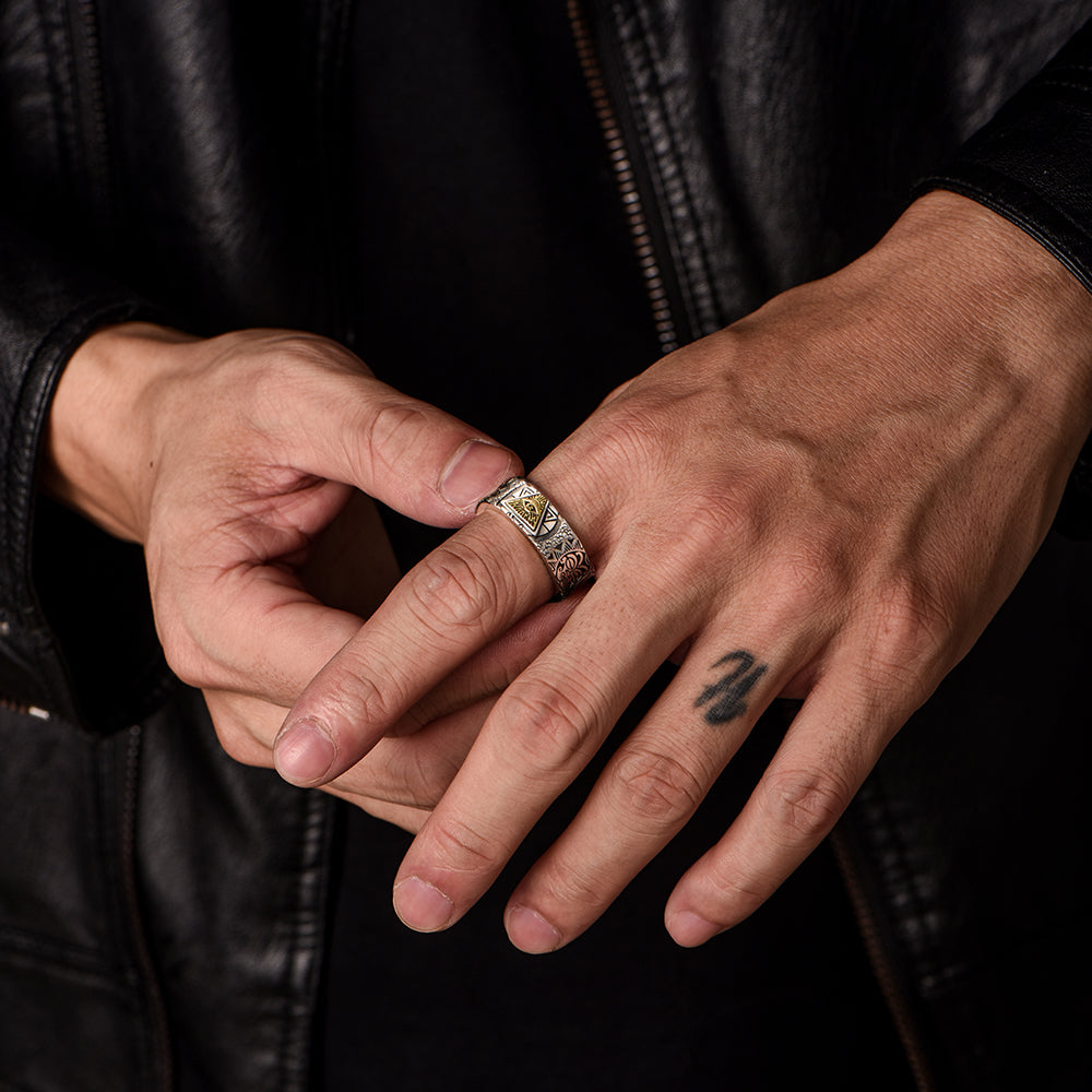 Vintage All Seeing Eye Totem Ring Band
