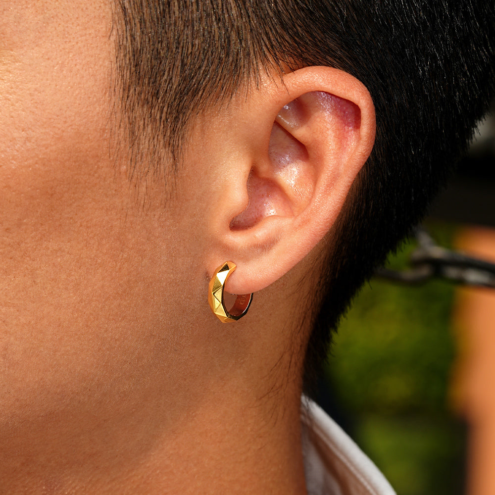 Multi Faceted Hoop Earrings