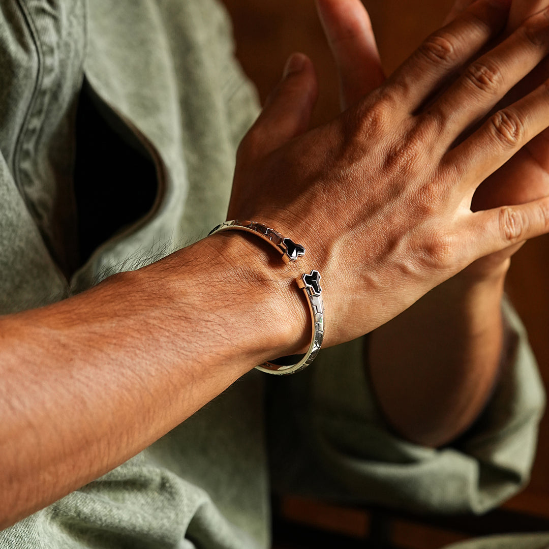 Versatile Black Onyx Bangle Bracelet