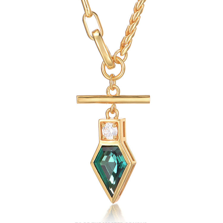 Golden Time Emerald Pendant Necklace