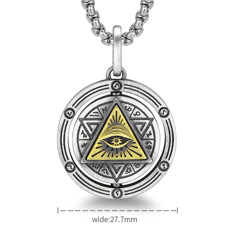 Vintage Eye Of God Rotatable Pendant