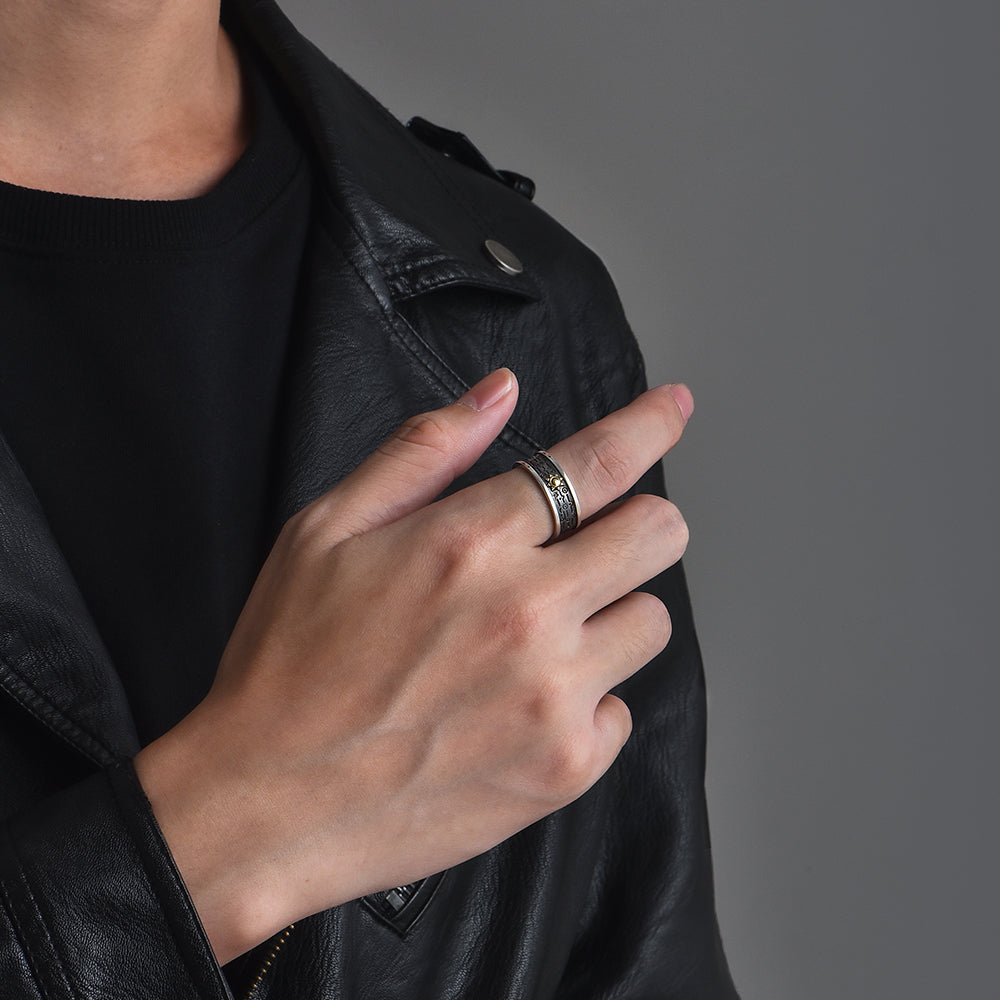 Cyber Sun & Moon Ring Band