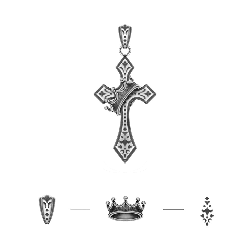 Cross & Crown Pendant