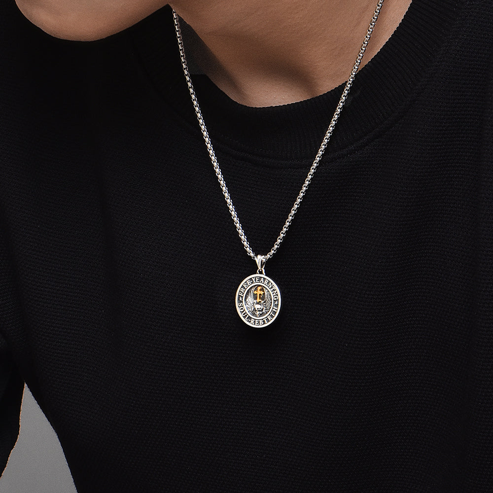 Vintage Holy Wing Skull Pendant