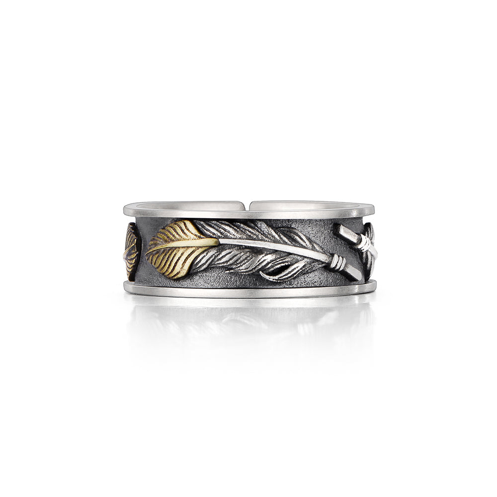 Vintage Feather Ring Band
