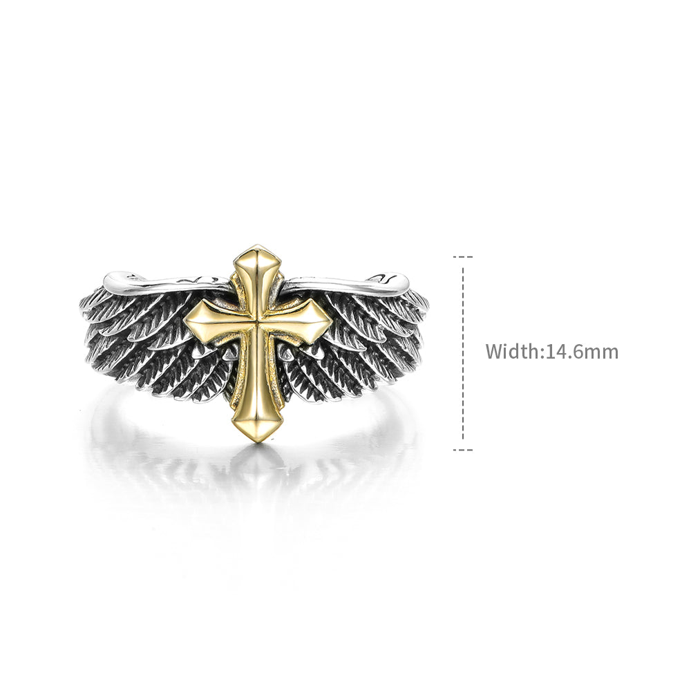 Vintage Angel Cross Ring