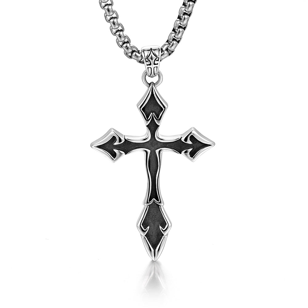 Black Pointed Cross Pendant