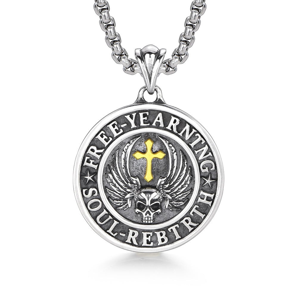 Vintage Holy Wing Skull Pendant
